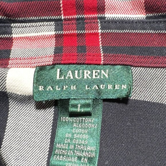 Women's Lauren Ralph Lauren Multicolor Plaid Shirt SIze Large - Picture 3 of 7